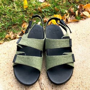 Dr Martens green canvas sandals, size 12